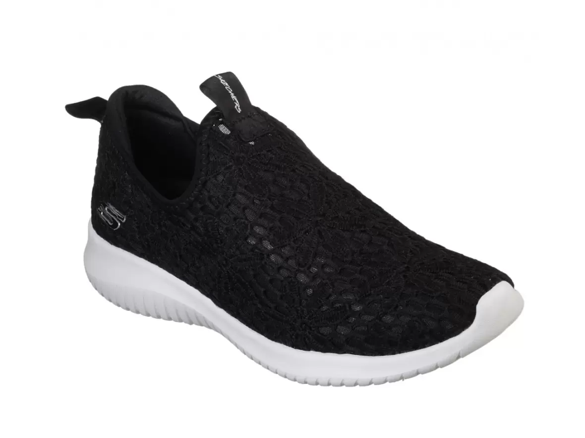 Børnepalads Skole lærer kollektion Skechers Ultra Flex 13119 BKW Dame slip-on sneakers