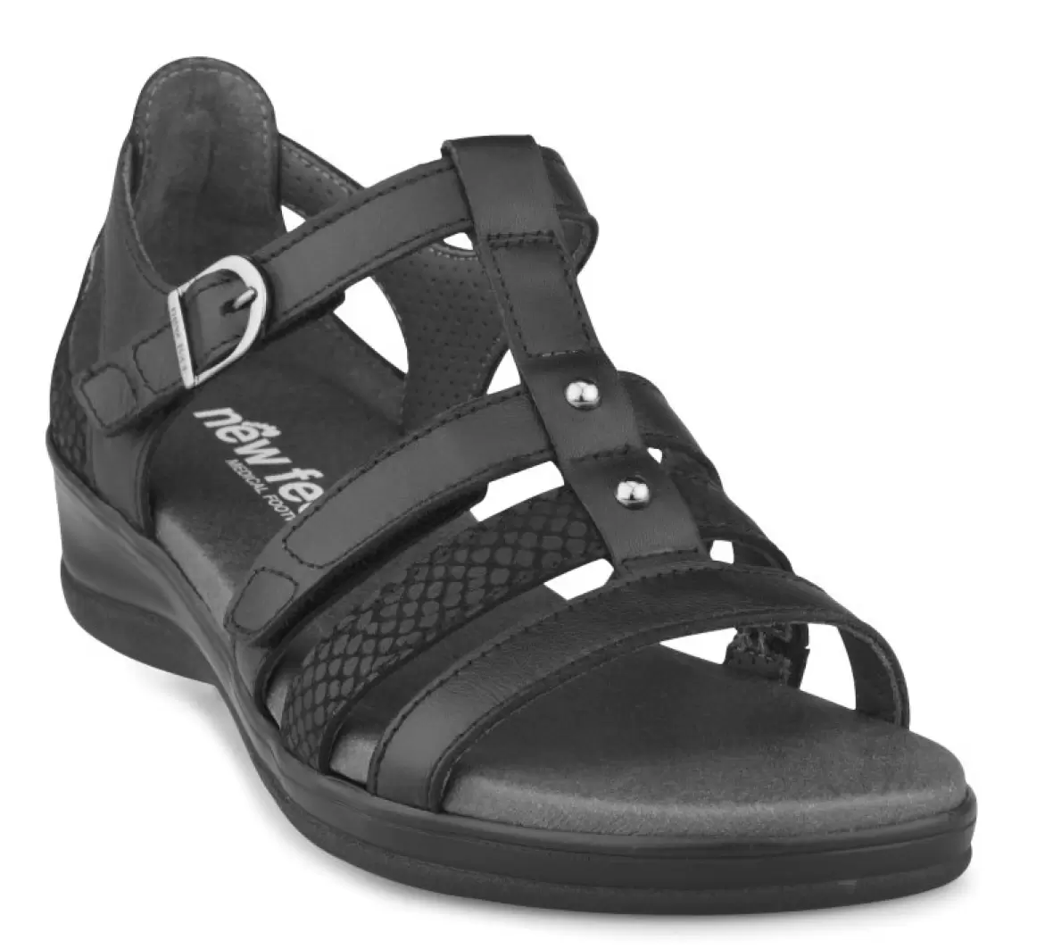 Multiplikation kim Sag NEW FEET 15N151-P-BLA Dame sandal gigt diabetes