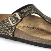 Dame Sandaler - BIRKENSTOCK - Birkenstock GIZEH Shiny Python Black 1018464