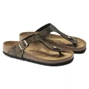 Dame Sandaler - BIRKENSTOCK - Birkenstock GIZEH Shiny Python Black 1018464