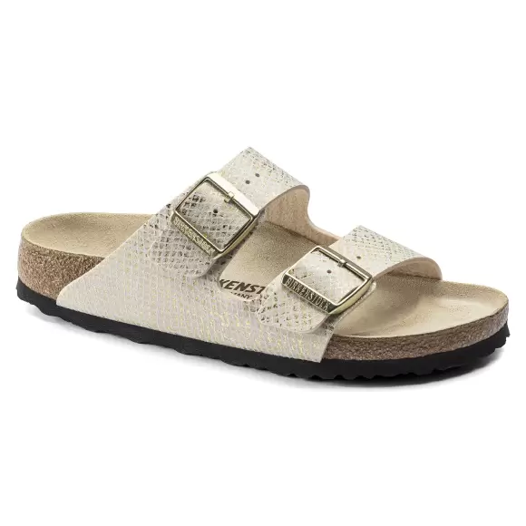 Dame Sandaler - BIRKENSTOCK - Birkenstock Arizona Shiny Python Eggshell 1019374