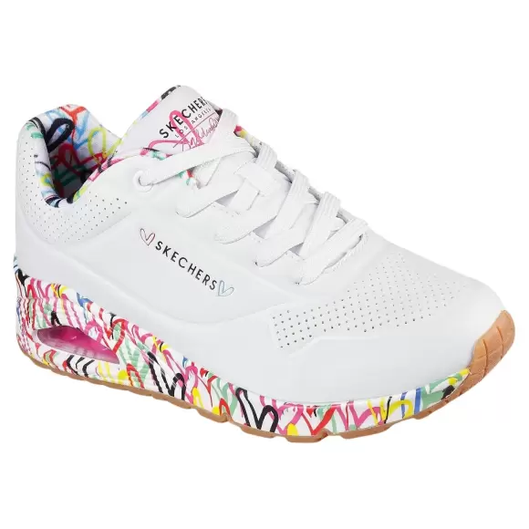 Dame Sneakers - SKECHERS - Skechers UNO - James Goldcrown Loving Love 155506 WHT
