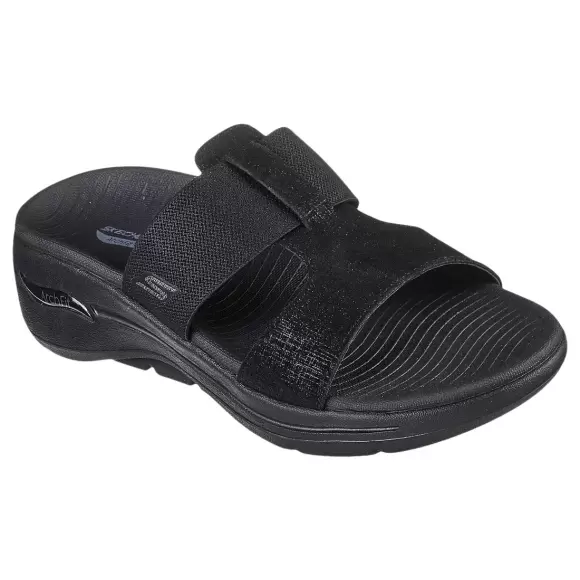 Dame Slippers - SKECHERS - Skechers Womens Go Walk Arch Fit Sandal 140243 BBK