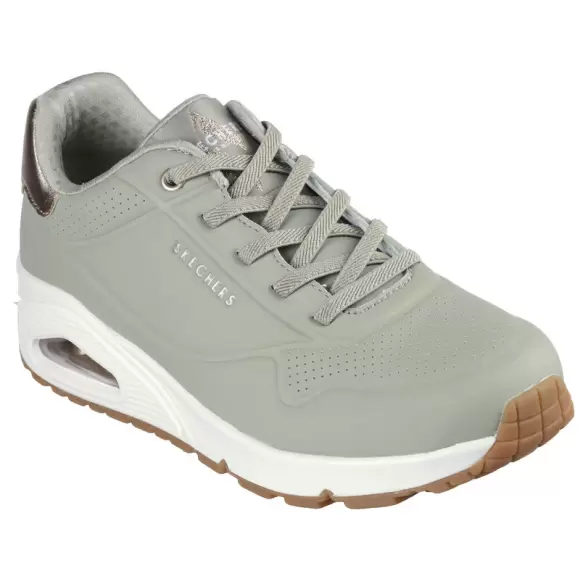 Se Skechers Womens Uno Shimmer Away 155196 SAGE hos Footstore