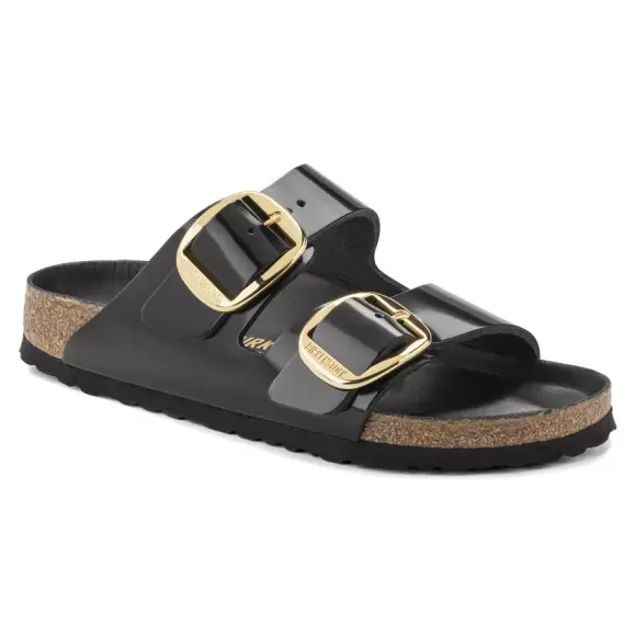 Dame Sandaler - BIRKENSTOCK - BIRKENSTOCK Arizona Big Buckle Natural Leather Patent Women 1021476