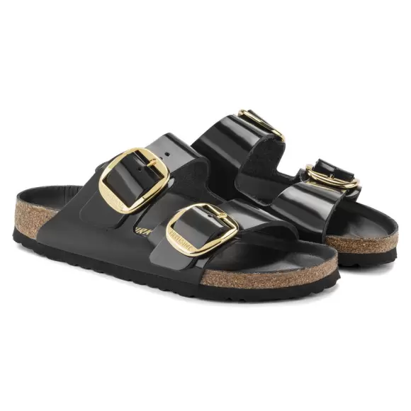 Dame Sandaler - BIRKENSTOCK - BIRKENSTOCK Arizona Big Buckle Natural Leather Patent Women 1021476