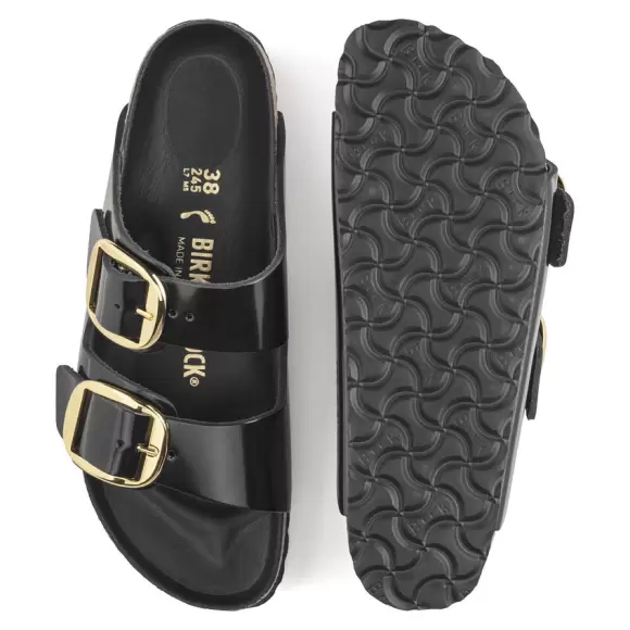 Dame Sandaler - BIRKENSTOCK - BIRKENSTOCK Arizona Big Buckle Natural Leather Patent Women 1021476