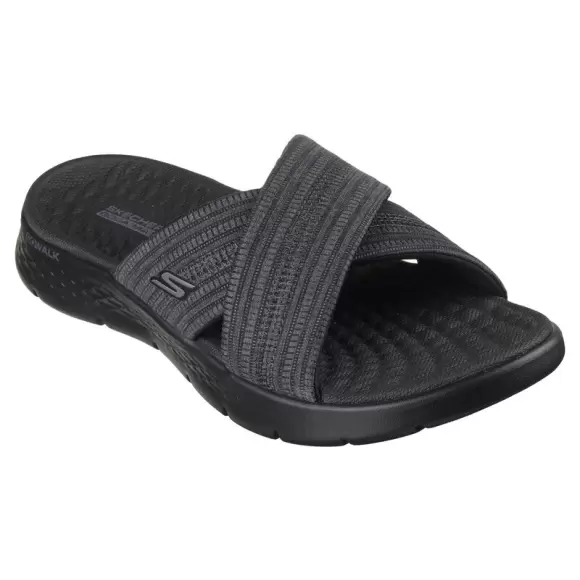 Dame Sandaler - SKECHERS - Skechers Womens Go Walk Flex Sandal 141420 BKGY