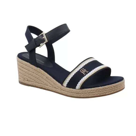 Dame Sandaler - Tommy Hilfiger - Tommy Hilfiger WEBBING WEDGE SANDAL FW0FW08044DW6