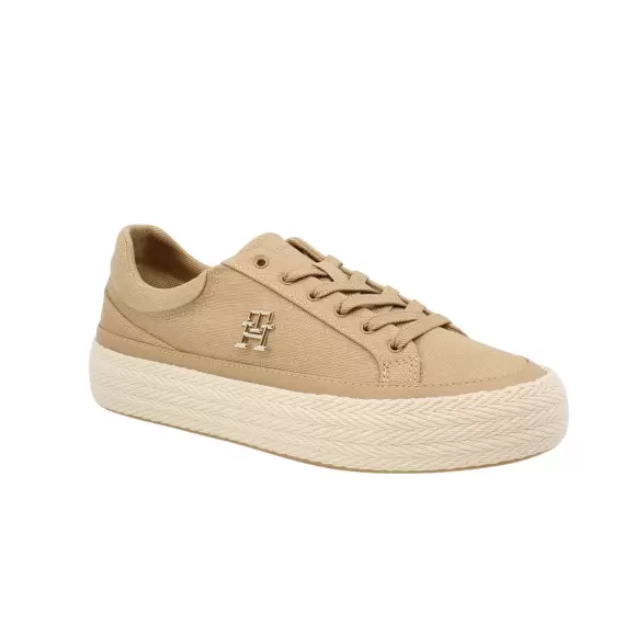 Se Tommy Hilfiger Vulc Sneaker Linnen FW0FW07673-RBL hos Footstore