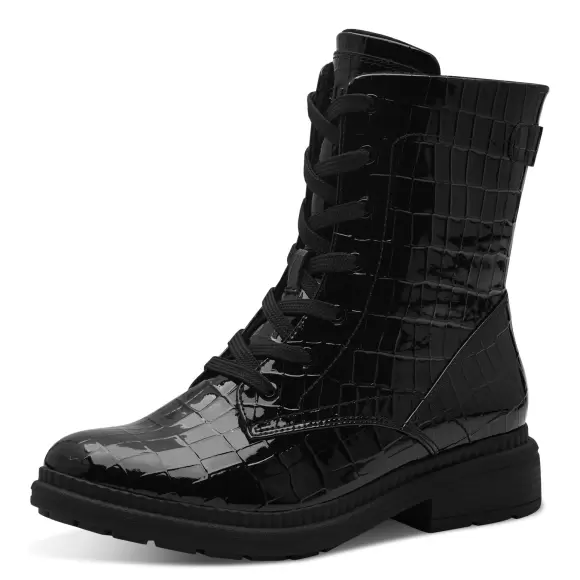Jana Enkellaarsjes 8-25274-43 H-breedte, Zwart Croco, 42 EU