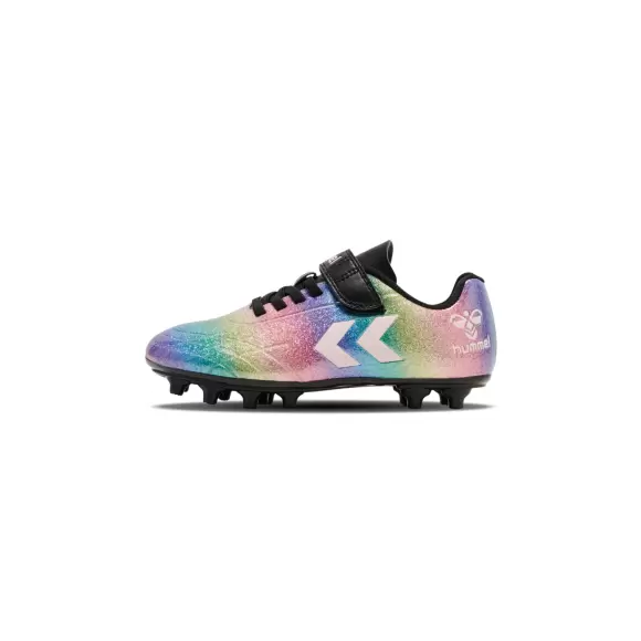 Chaussures De Football Hummel Top Star F.G. Jr - Pour Enfants - Tige Souple PU - Lacets Et Velcro - Bleu Marine