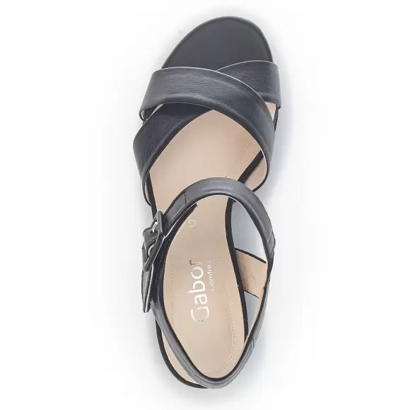 Dame Sandaler - GABOR - Gabor Sort skind sandal med kryds rem 62.913.27