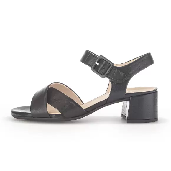 Dame Sandaler - GABOR - Gabor Sort skind sandal med kryds rem 62.913.27