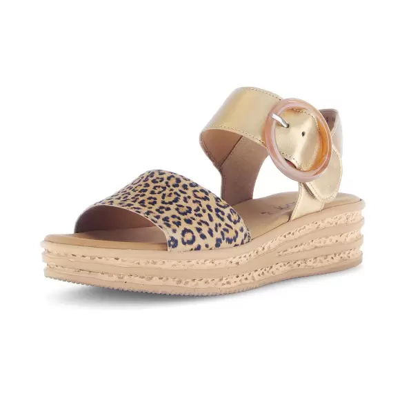 Dame Sandaler - GABOR - Gabor Leo print guld skind sandal 64.550.32