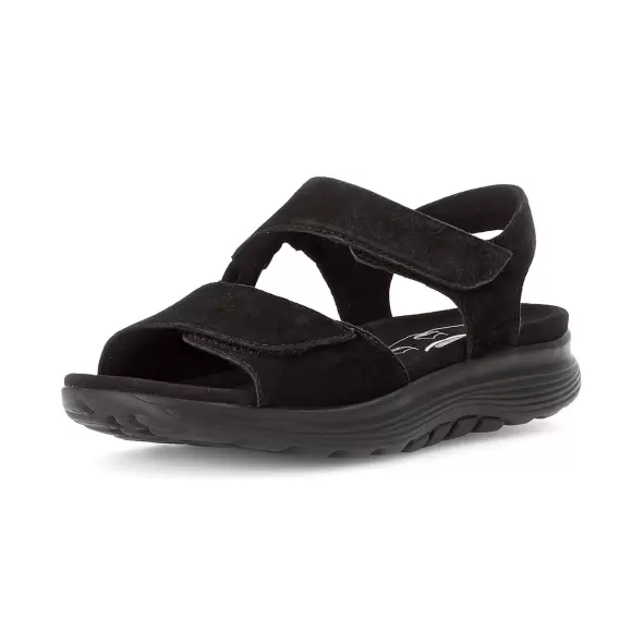 Dame Sandaler - GABOR - Gabor Sandal med velcro i sort ruskind 66.815.57