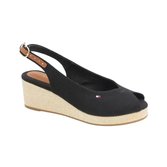 Dame Sandaler - Tommy Hilfiger - Tommy hilfiger Flag Mid Wedge Espad Slingback FW0FW08595-BDS