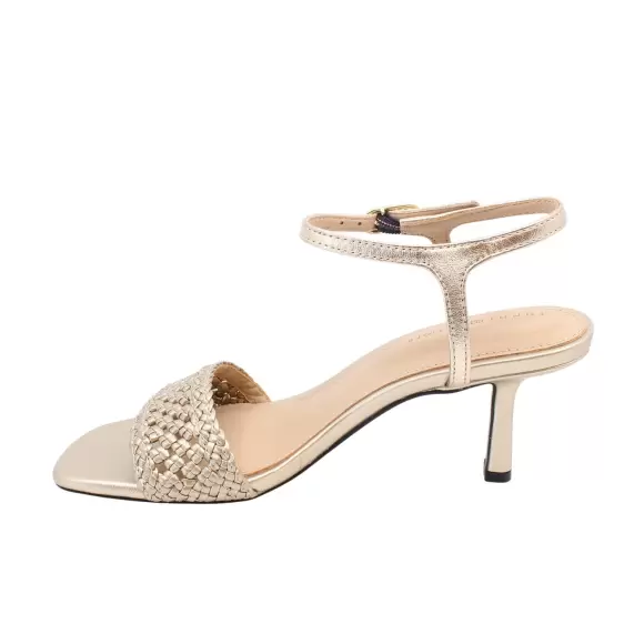 Dame Sandaler - Tommy Hilfiger - Tommy Hilfiger METALLIC LTHR KITTEN SANDAL FW0FW086110HS