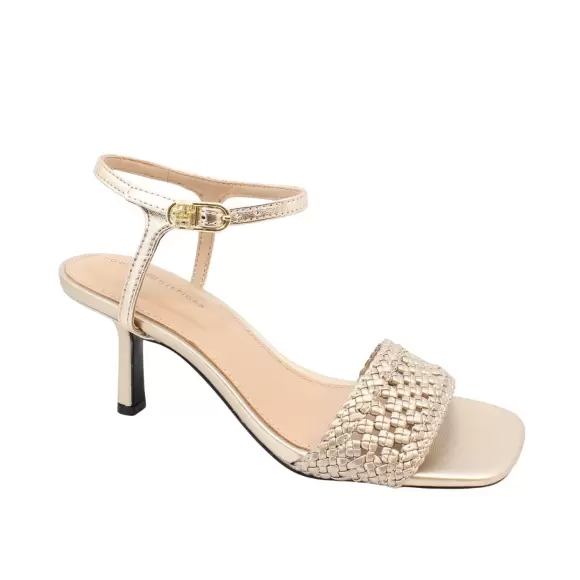 Dame Sandaler - Tommy Hilfiger - Tommy Hilfiger METALLIC LTHR KITTEN SANDAL FW0FW086110HS