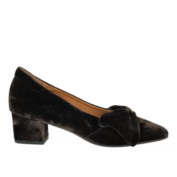 Pumps og stiletter - ANGULUS - Angulus BOW PUMP IN VELVET 1550-1073466