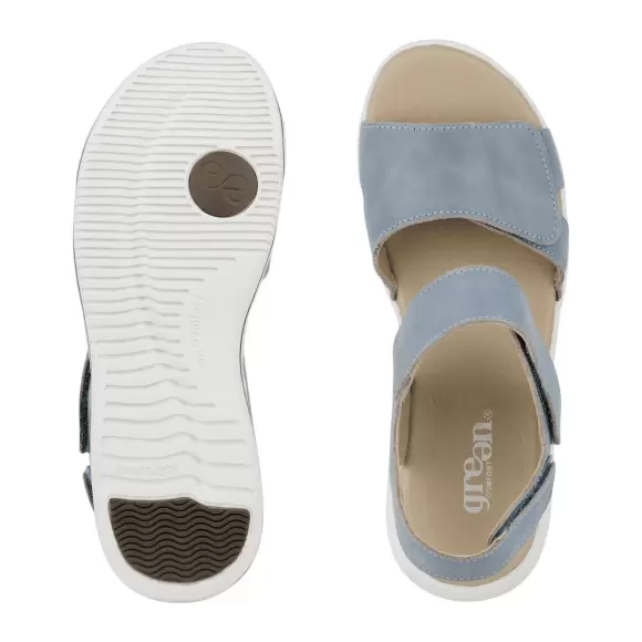 Dame Sandaler - GREEN COMFORT - Green Comfort Leaf sandal w. velcro 422004Q30-010