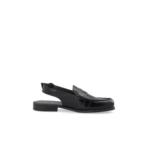 Dame Sko - CASHOTT COPENHAGEN - Cashott CASROBERTA Slingback Loafer Croco 61252545
