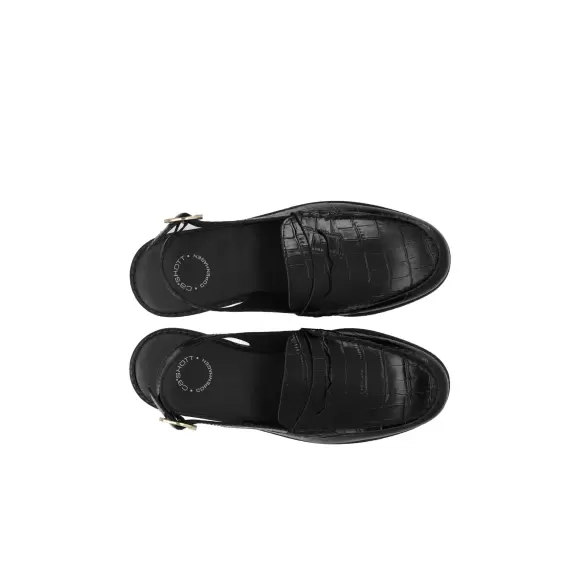 Dame Sko - CASHOTT COPENHAGEN - Cashott CASROBERTA Slingback Loafer Croco 61252545