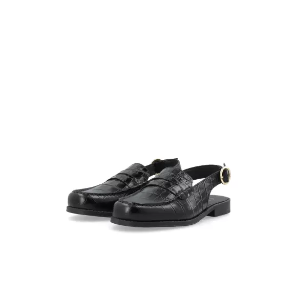Dame Sko - CASHOTT COPENHAGEN - Cashott CASROBERTA Slingback Loafer Croco 61252545
