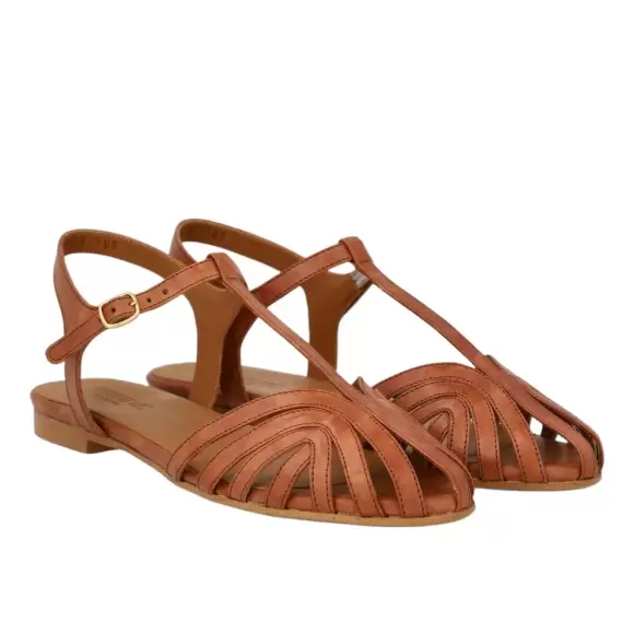 Dame Sandaler - ANGULUS - Angulus Flat sandal with beautiful 5841-101-1789