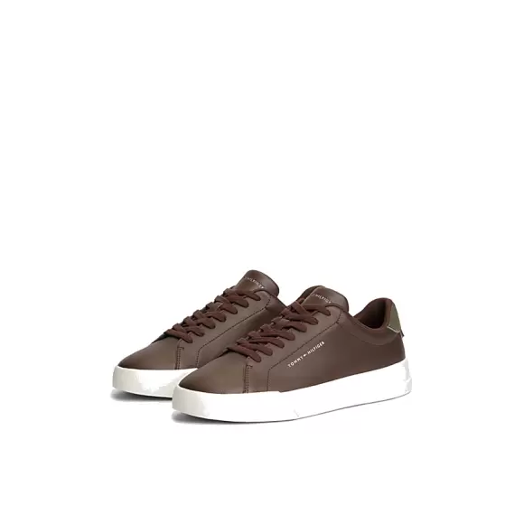 Herre Sneakers - Tommy Hilfiger - Tommy Hilfiger LEATHER MIX COURT SNEAKERS FM0FM053670HH
