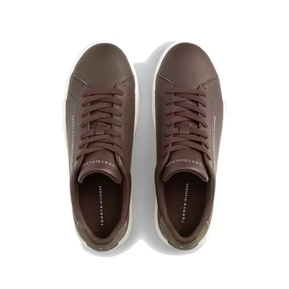 Herre Sneakers - Tommy Hilfiger - Tommy Hilfiger LEATHER MIX COURT SNEAKERS FM0FM053670HH