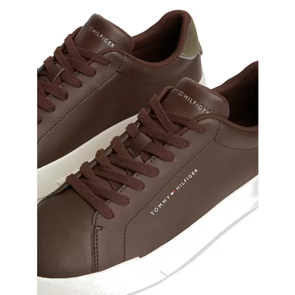 Herre Sneakers - Tommy Hilfiger - Tommy Hilfiger LEATHER MIX COURT SNEAKERS FM0FM053670HH
